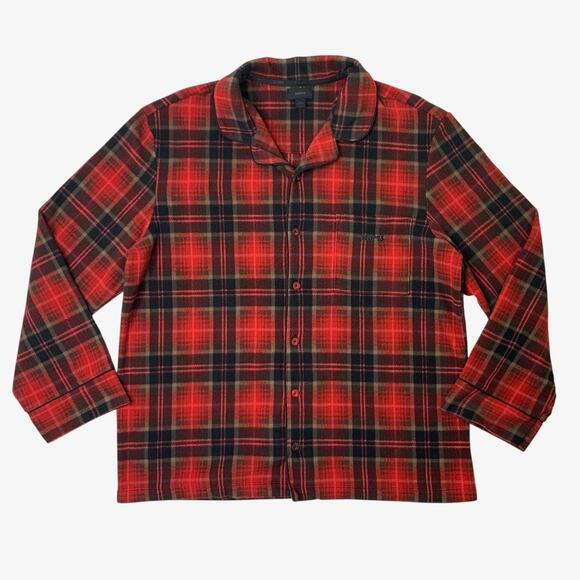 SKIMS Other - Skims Shirt Men Large Flannel Pajama Top Buffalo Plaid Chest Pocket Lounge Shirt